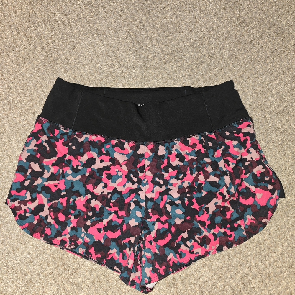 Athleta Women's Pink and Black Athletic Running Shorts Size Medium